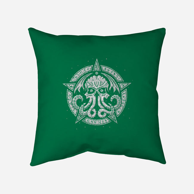 Cult of Cthulhu-none removable cover w insert throw pillow-Paul Simic