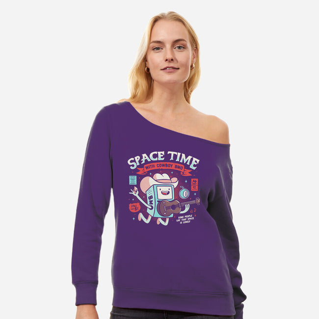 Space Time-womens off shoulder sweatshirt-eduely
