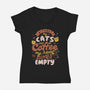 Cats and Coffee-womens v-neck tee-eduely