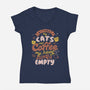 Cats and Coffee-womens v-neck tee-eduely