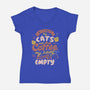 Cats and Coffee-womens v-neck tee-eduely