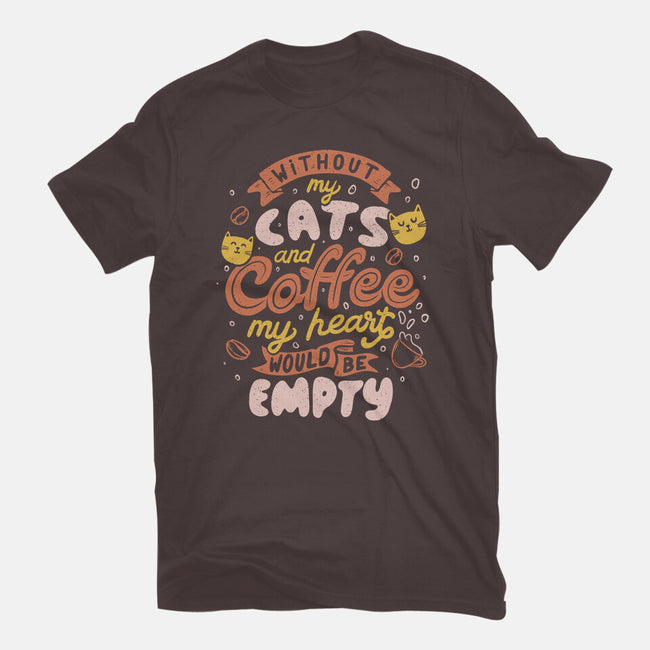 Cats and Coffee-youth basic tee-eduely