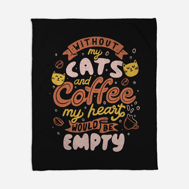 Cats and Coffee-none fleece blanket-eduely