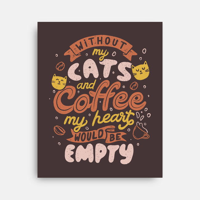Cats and Coffee-none stretched canvas-eduely