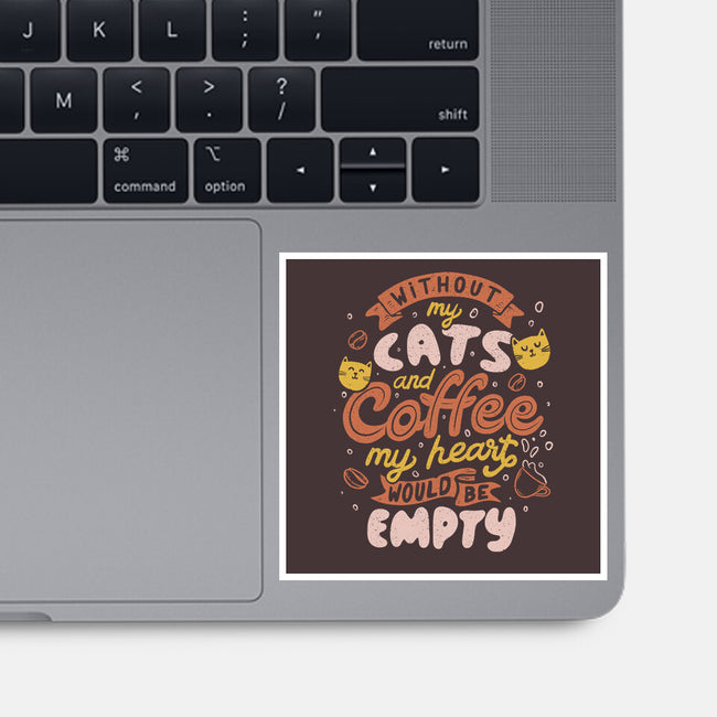 Cats and Coffee-none glossy sticker-eduely