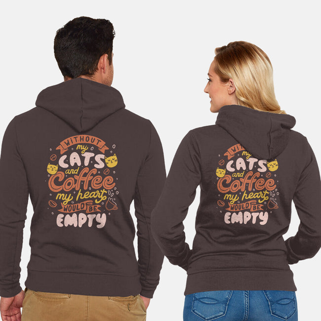 Cats and Coffee-unisex zip-up sweatshirt-eduely