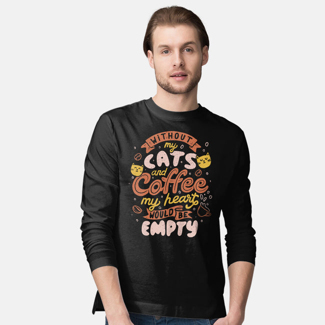 Cats and Coffee-mens long sleeved tee-eduely