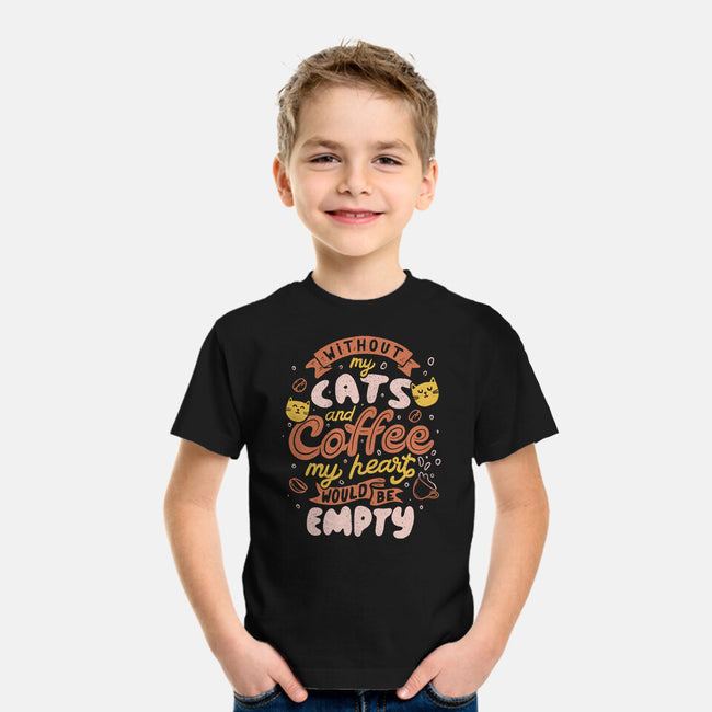 Cats and Coffee-youth basic tee-eduely