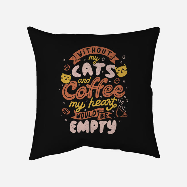 Cats and Coffee-none removable cover w insert throw pillow-eduely