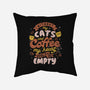 Cats and Coffee-none removable cover w insert throw pillow-eduely