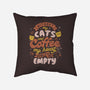 Cats and Coffee-none removable cover w insert throw pillow-eduely