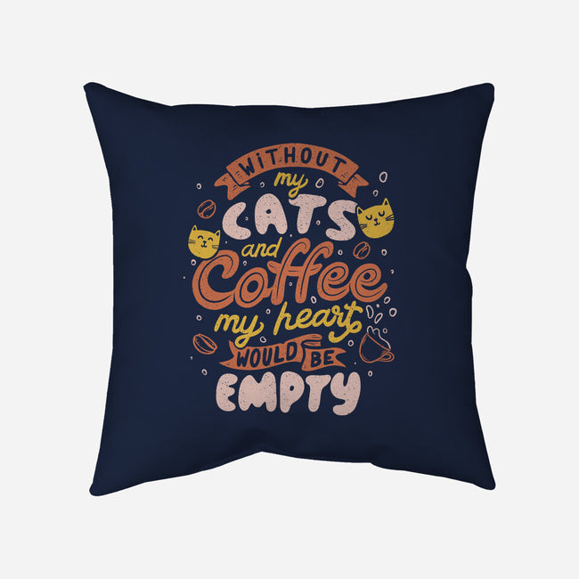 Cats and Coffee-none removable cover w insert throw pillow-eduely