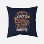 Cats and Coffee-none removable cover w insert throw pillow-eduely
