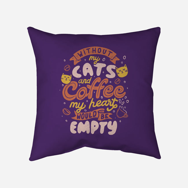Cats and Coffee-none removable cover w insert throw pillow-eduely