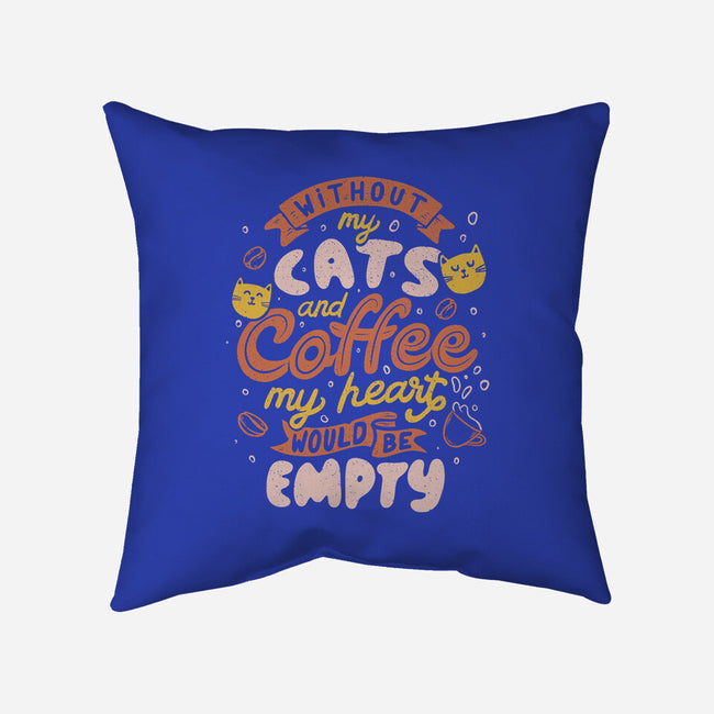 Cats and Coffee-none removable cover w insert throw pillow-eduely