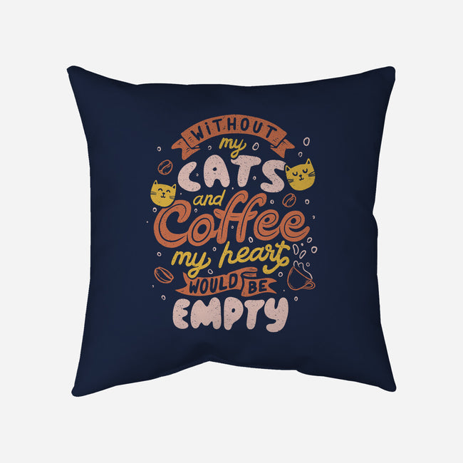 Cats and Coffee-none removable cover throw pillow-eduely