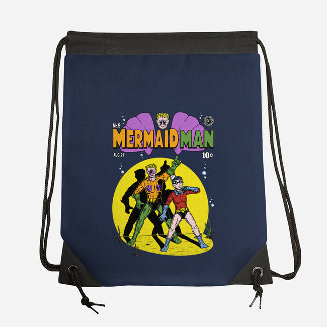 Mermaid Man-none drawstring bag-Firebrander
