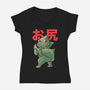 Buttzilla-womens v-neck tee-eduely