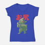 Buttzilla-womens v-neck tee-eduely