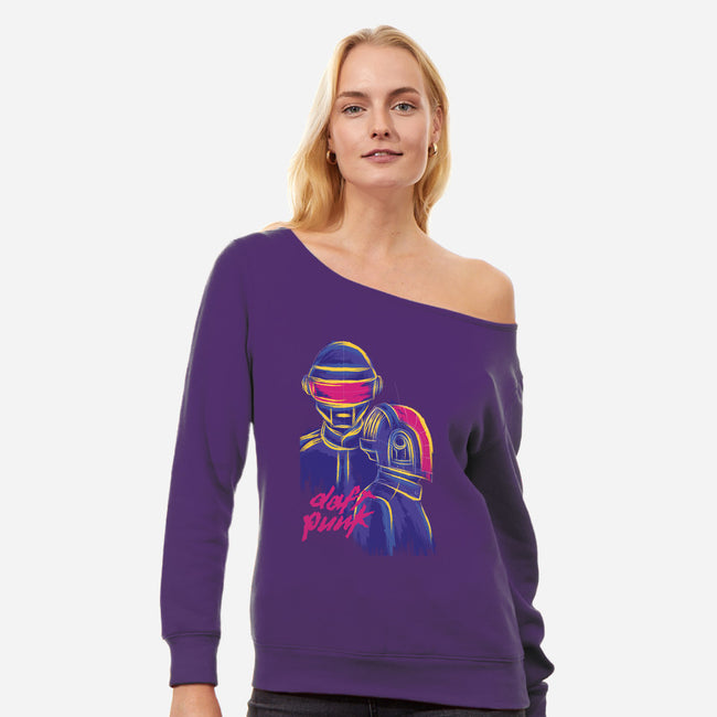 Harder, Better, Faster, Stronger-womens off shoulder sweatshirt-Jelly89