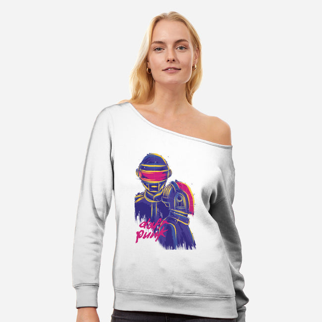 Harder, Better, Faster, Stronger-womens off shoulder sweatshirt-Jelly89