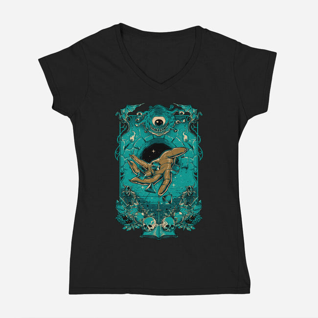Dungeon Master-womens v-neck tee-Hafaell