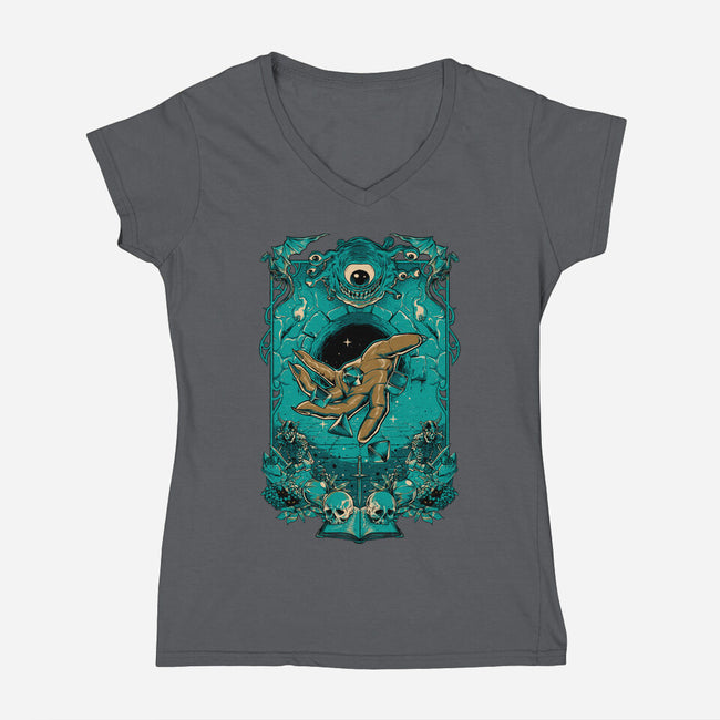Dungeon Master-womens v-neck tee-Hafaell