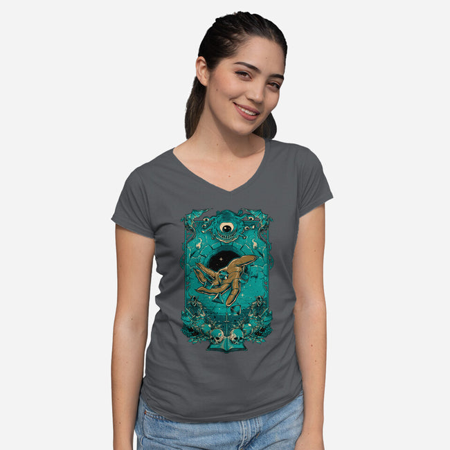 Dungeon Master-womens v-neck tee-Hafaell