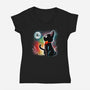 Witched Cat-womens v-neck tee-Vallina84