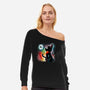 Witched Cat-womens off shoulder sweatshirt-Vallina84