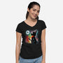 Witched Cat-womens v-neck tee-Vallina84