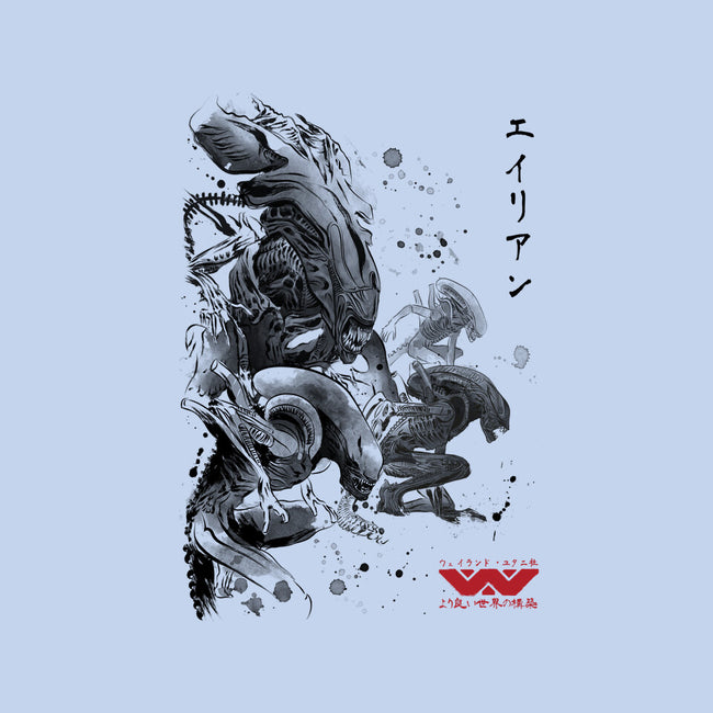Xenomorphs Invasion Sumi-E-none drawstring bag-DrMonekers