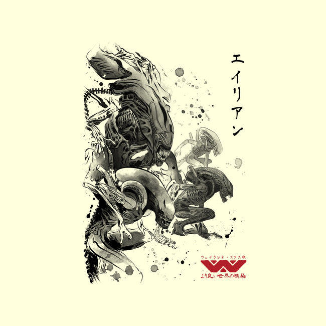 Xenomorphs Invasion Sumi-E-none basic tote-DrMonekers