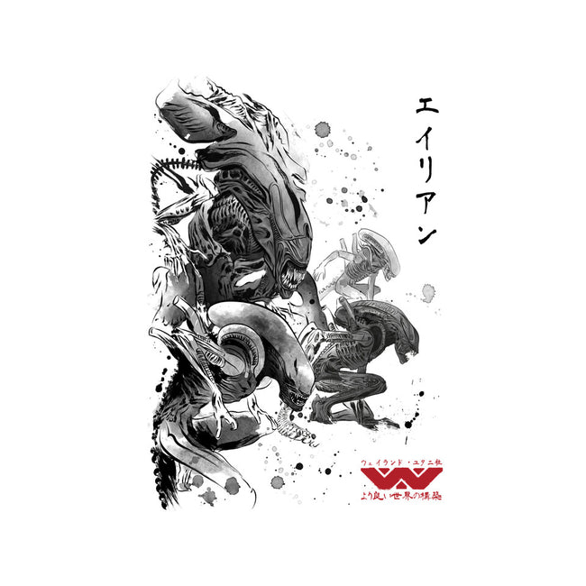 Xenomorphs Invasion Sumi-E-unisex crew neck sweatshirt-DrMonekers