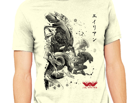 Xenomorphs Invasion Sumi-E