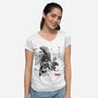 Xenomorphs Invasion Sumi-E-womens v-neck tee-DrMonekers