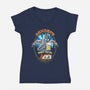 Bite My Shiny Metal Ale-womens v-neck tee-ACraigL
