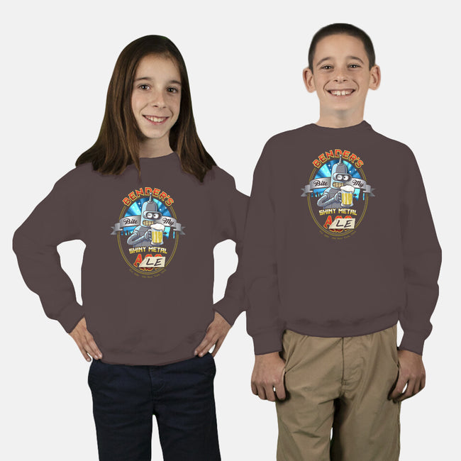 Bite My Shiny Metal Ale-youth crew neck sweatshirt-ACraigL