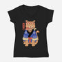 Sushi Meowster!-womens v-neck tee-vp021