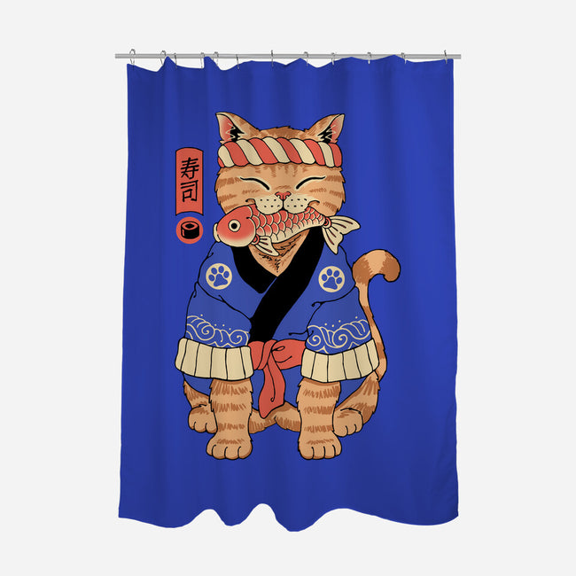 Sushi Meowster!-none polyester shower curtain-vp021