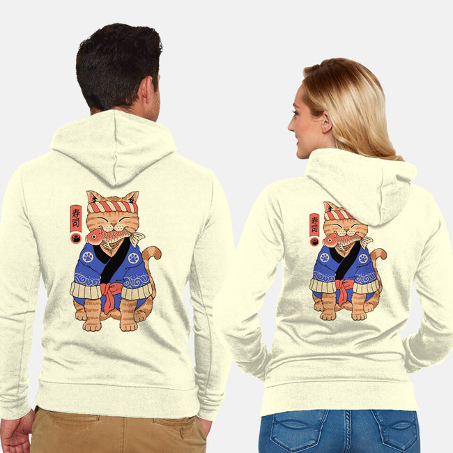 Sushi Meowster!-unisex zip-up sweatshirt-vp021