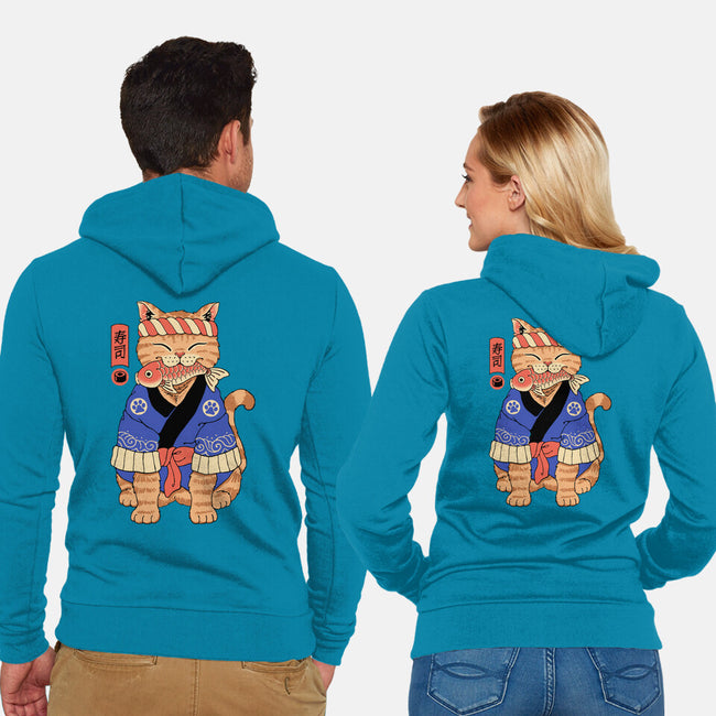 Sushi Meowster!-unisex zip-up sweatshirt-vp021