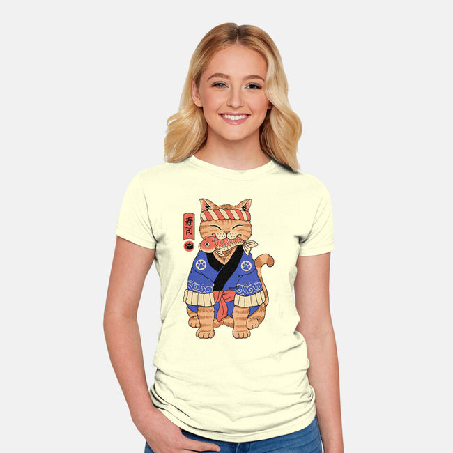 Sushi Meowster!-womens fitted tee-vp021