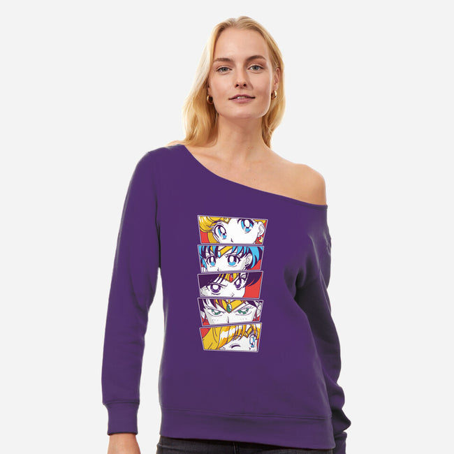 Sailor Scouts-womens off shoulder sweatshirt-Jelly89