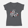 Horror Cats-womens v-neck tee-DoOomcat