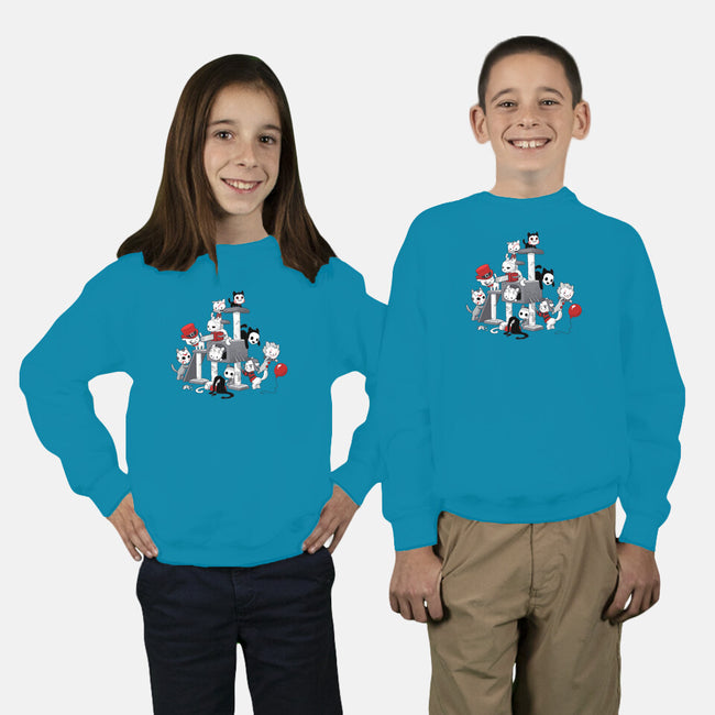 Horror Cats-youth crew neck sweatshirt-DoOomcat