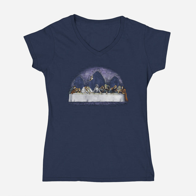 Last Fantasy Supper-womens v-neck tee-fanfabio