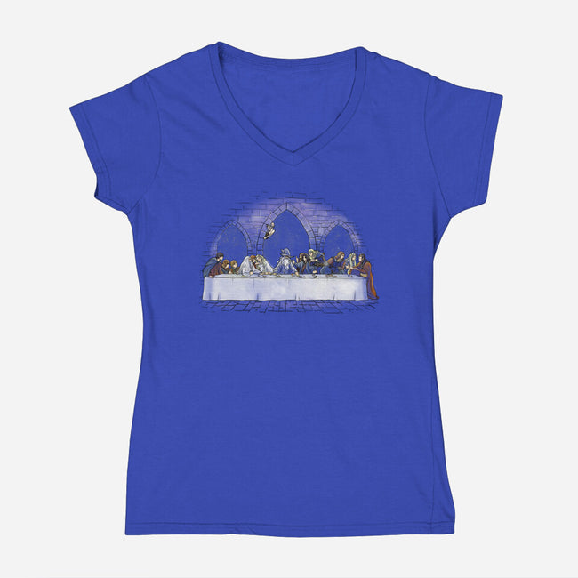 Last Fantasy Supper-womens v-neck tee-fanfabio