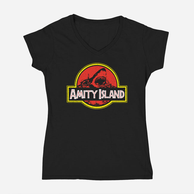 Amity Island-womens v-neck tee-dalethesk8er
