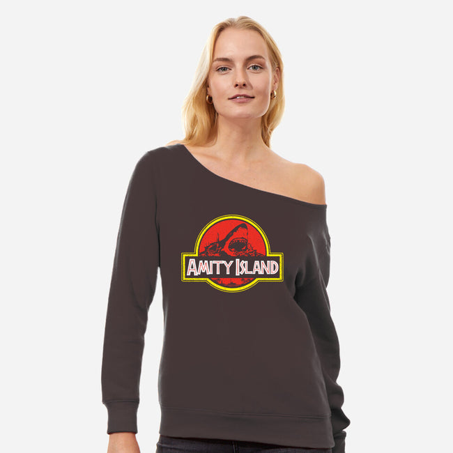 Amity Island-womens off shoulder sweatshirt-dalethesk8er